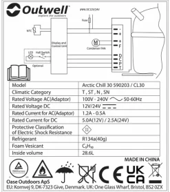 Outwell Arctic Chill 30 Compressor Koelbox - 29 Liter - Blauw -Bo-Camp Winkel 1068 1900 chill 29 14