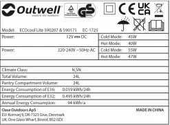 Outwell Ecocool Lite Elektrische Koelbox - 24 Liter - Donkerblauw -Bo-Camp Winkel 1068 1900 ecocool blauw 4