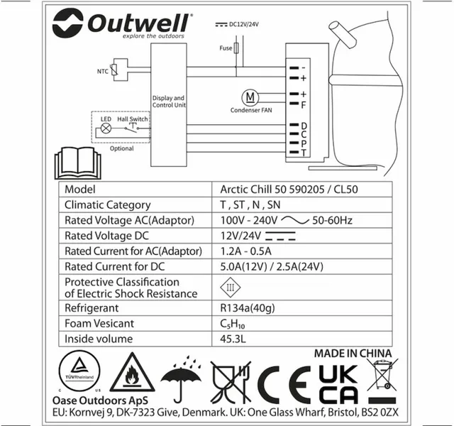 Outwell Arctic Chill 50 Compressor Koelbox - 45 Liter - Blauw 15 Outwell Arctic Chill 50 Compressor Koelbox - 45 Liter - Blauw - Afbeelding 13