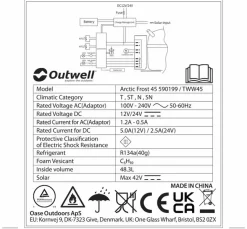 Outwell Arctic Frost 45 Compressor Koelbox - 49 Liter - Grijs -Bo-Camp Winkel 1069 1900 arctic frost 45 19