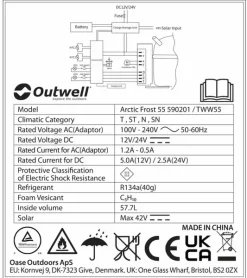 Outwell Arctic Frost 55 Compressor Koelbox - 58 Liter - Grijs -Bo-Camp Winkel 1069 1900 arctic frost 58l 17