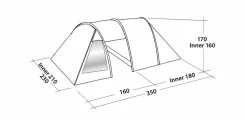 Easy Camp Galaxy 300 Rustic Green Tunneltent - 3 Personen -Bo-Camp Winkel 120390 galaxy 300 rustic green drawing perspective2