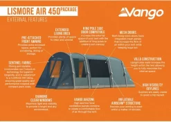 Vango Lismore Air 450 Opblaasbare Tunneltent - 4 Persoons - Groen -Bo-Camp Winkel 1900 1783 lismore air 450 package 3