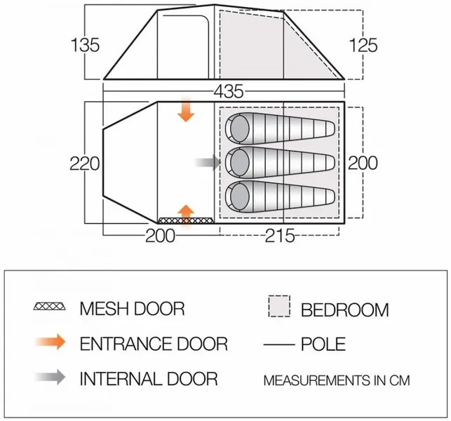 Vango Omega 350 Tunneltent - 3 Persoons - Groen 7 Vango Omega 350 Tunneltent - 3 Persoons - Groen - Afbeelding 5