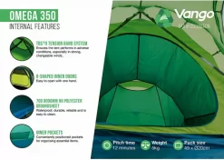 Vango Omega 350 Tunneltent - 3 Persoons - Groen 14 Vango Omega 350 Tunneltent - 3 Persoons - Groen -Bo-Camp Winkel 1900 1783 omega 350 6