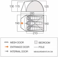 Vango Tay 300 Koepeltent - 3 Persoons - Groen -Bo-Camp Winkel 1900 1783 tay 300 2