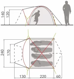 Vaude Campo Grande XT Koepeltent - 4 Persoons - Groen -Bo-Camp Winkel 1900 1784 14227 g 5