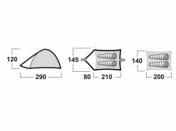 Husky Bizam Koepeltent - 2+ Persoons -Bo-Camp Winkel bizam afmetingen