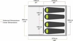 Zempire Evo TS Opblaasbare Tent - 4 Persoons -Bo-Camp Winkel zempire evo ts opblaasbare tent 7